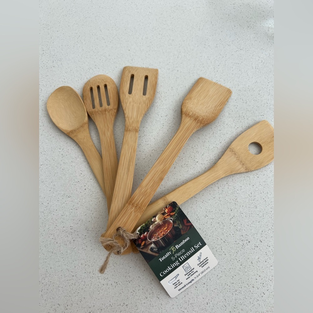 Bamboo Cooking Utensil Set - Natural Bamboo 5-Piece